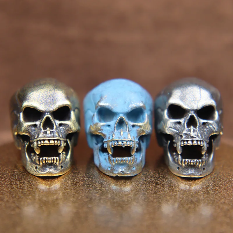 

Зубы клюшки, голова черепа, латунные бусины из паракорда, ремешок, подвески, сделай сам, EDC, уличный инструмент, зонтик, веревка, тканый нож, подвески, аксессуары