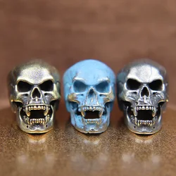 Cuspid Teeth Skull Head Brass Paracord Beads Lanyard Pendants DIY EDC Outdoor Tool Umbrella Rope Woven Knife Charms Accessories