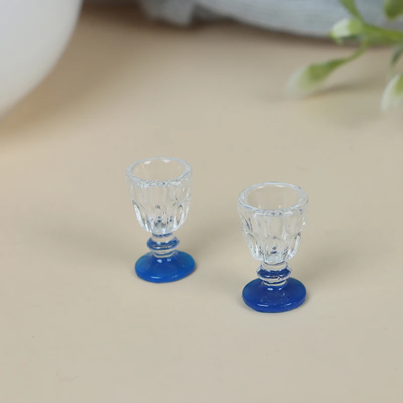 4Pcs 1:12 Scale DIY Parts Plastic Transparent Goblet Miniature Mini Wine Beer Cup Dollhouse Craft Home Decoration Glass Model