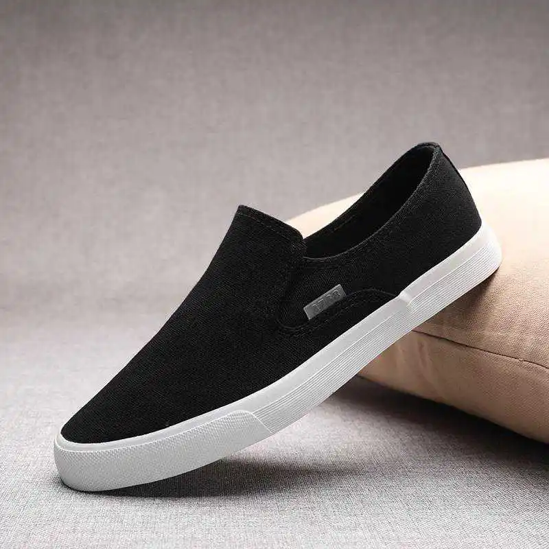 Spring Men\'s Flat Casual Shoes Male Breathable Comfortable Slip-On Canvas Shoes Fashion Soft Shoes Lazy Shoes Sneakers 4 Colors