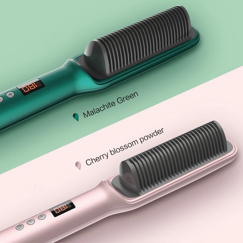 Professionelle Haarglätter Curler Negative Ionen Flüssigkeit Kristall Display Dauerwelle Glättung Pinsel Kamm Styler Friseur Werkzeug