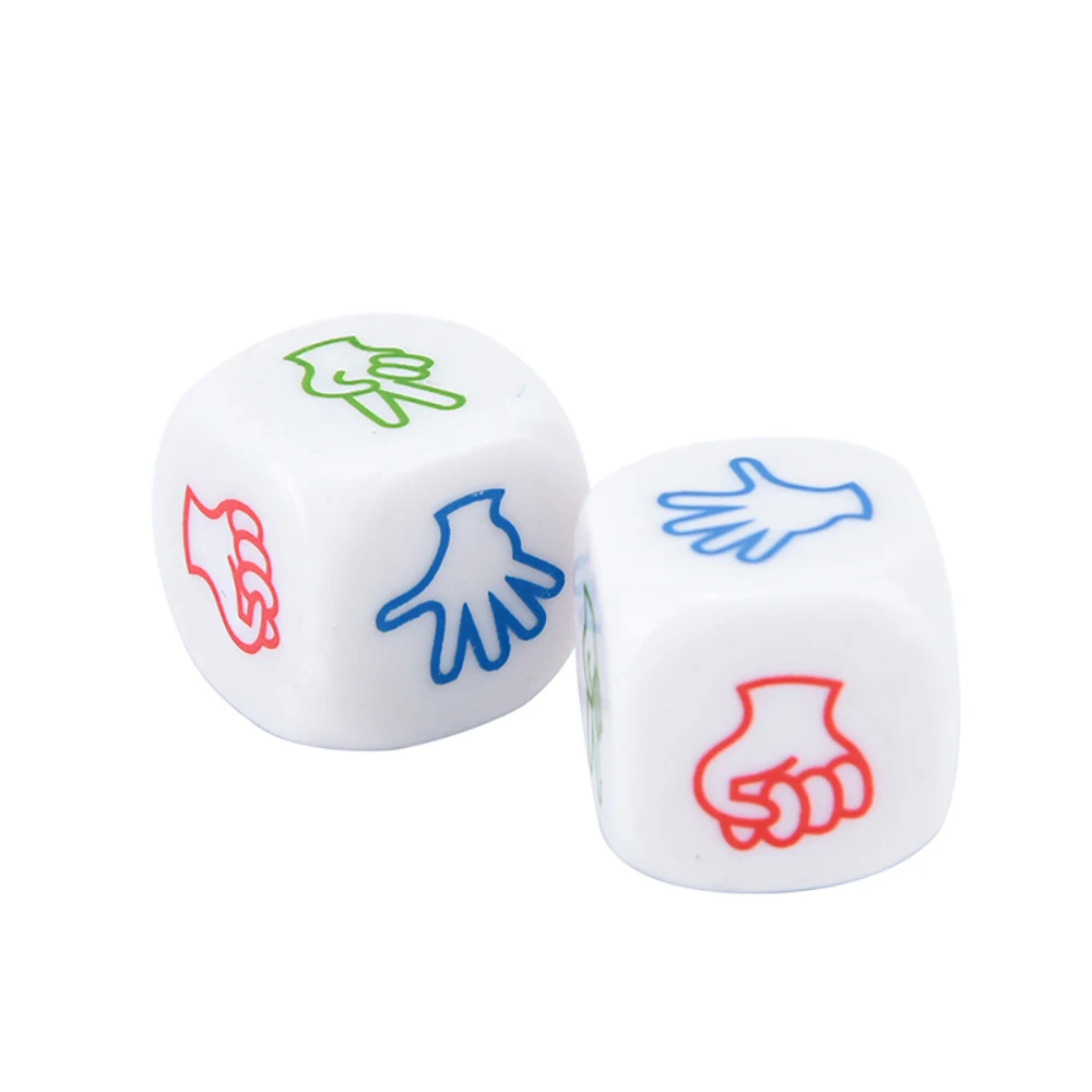 20mm Funny Dice Board Games Toy Creative Finger-guessing Game Dice Stone Rock Paper Scissors Game Family Party Supplies Dice