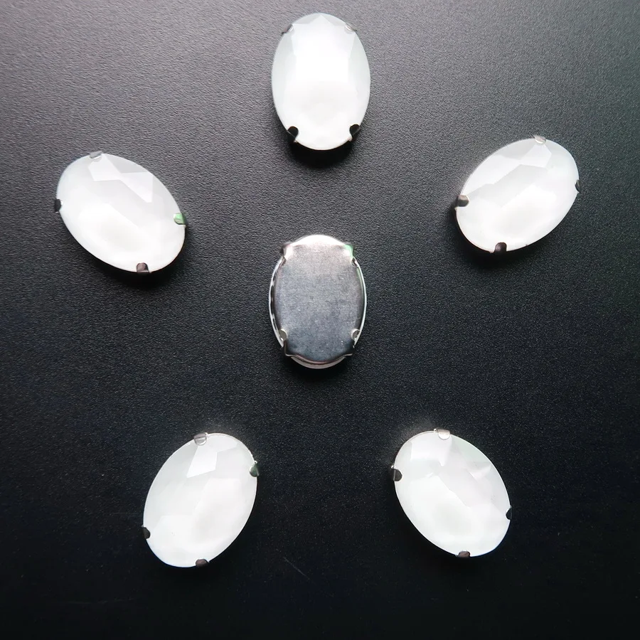 Ovale Silber-Krallenfassungen, 20 Stück/Packung, 10x14mm, 13*18mm, Jelly Candy AB Farben, Glaskristall, zum Aufnähen, Strass-Applikation, DIY-Besatz – Detail 19