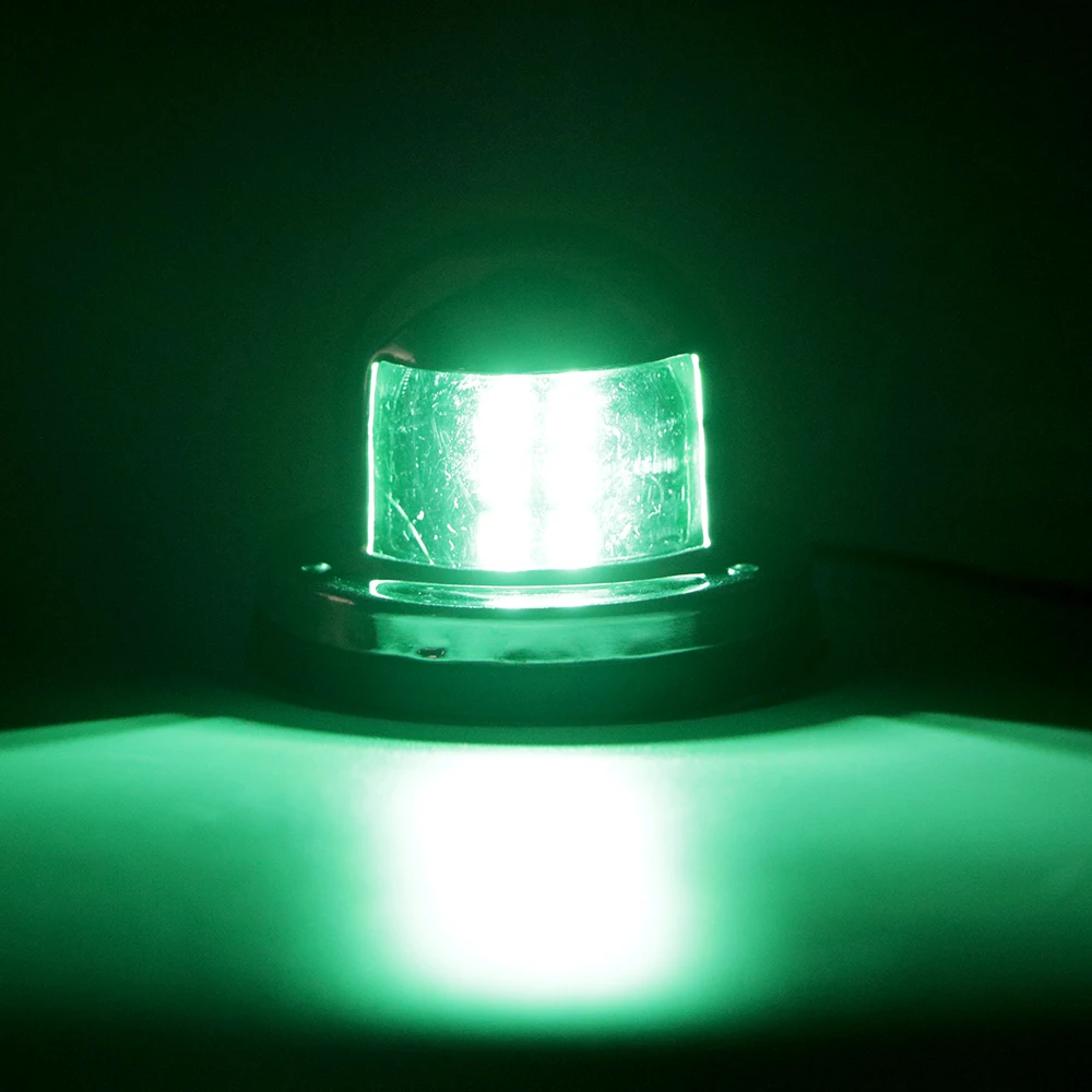2 pièces Signal Lumineux D'avertissement LED Feux de Navigation Voile Lampe pour le Yacht Marin En Acier Inoxydable Rouge Vert 12V Étanche
