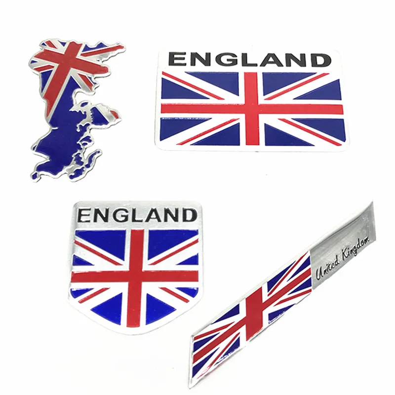 Automobile Motorcycle Exterior Accessories Great Britain UK United Kingdom England National Flag Badge Aluminum Car Stickers