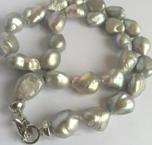 

FREE SHIPPING NEW 10-13mm SOUTH SEA GRAY BAROQUE PEARL NECKLACE