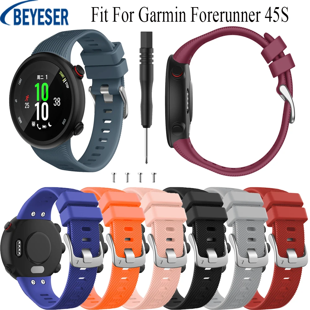 

New Many colors Wristband 18mm Band for Garmin Forerunner 45S silicone strap Replacement Smart watch Sport bracelet Accessories