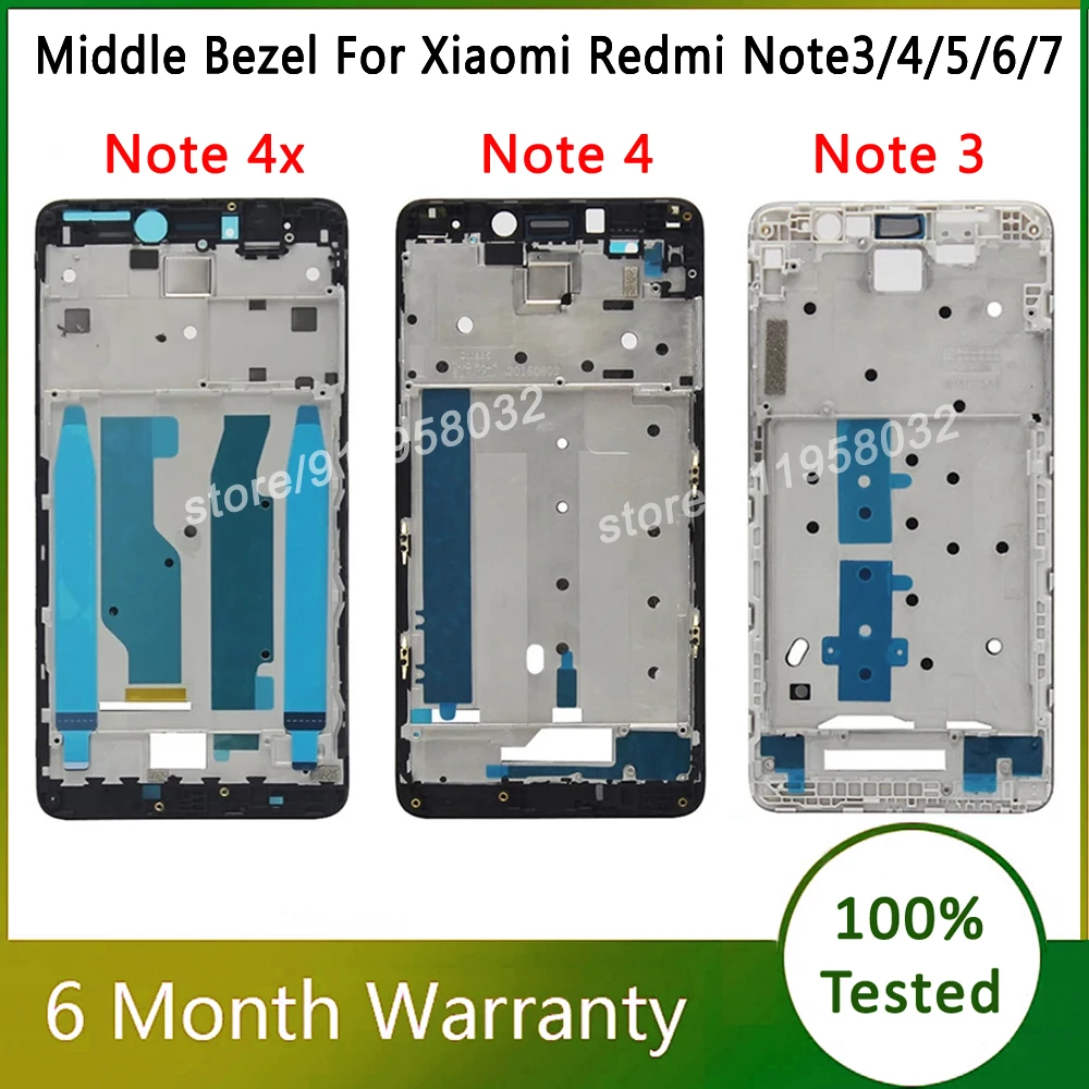 Original Middle Bezel Frame Cover Case For Xiaomi Redmi Note 3 Note 4x Housing Frame For Redmi 7 Note 6 Screen Frame accessories