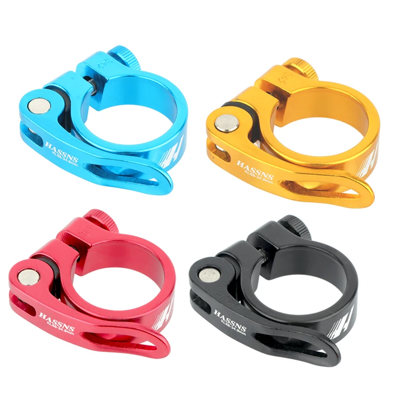 HASSNS Seatpost Clamp Quick Release Seat Close Bicycle Saddle Closure Mtb 31.8 34.9MM Bike Frame Clip for 27.2/31.6mm Seat Tube