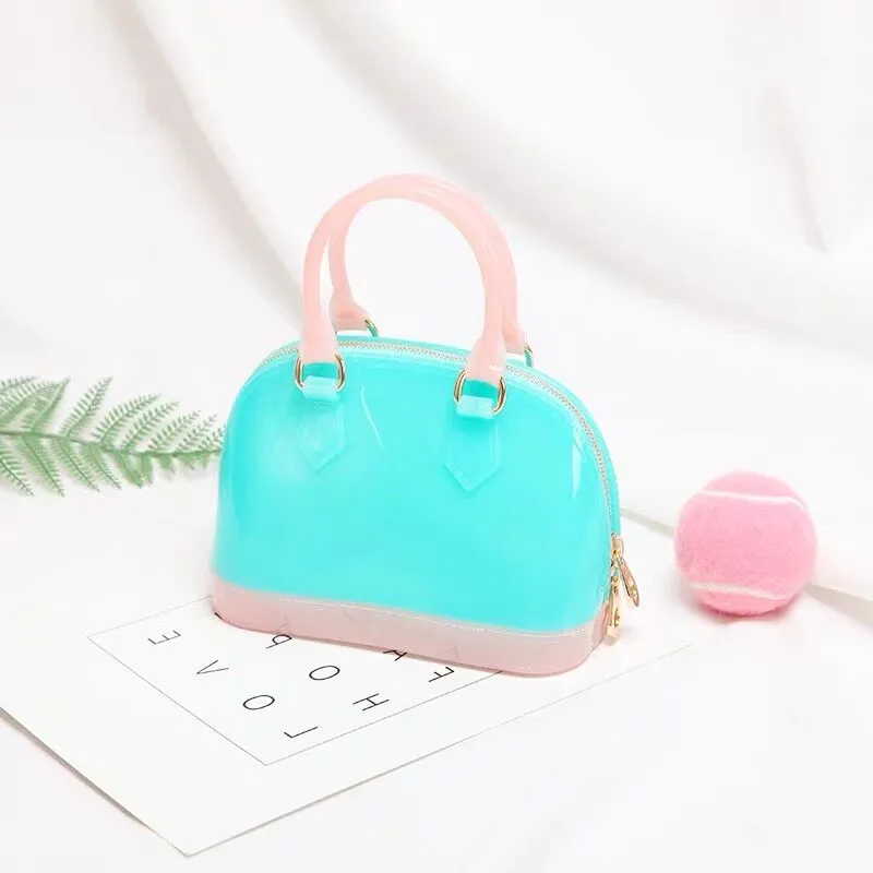 Just Tao! HOT SALE Woman\'s PVC handbags Girls Candy Colors Totes bag Child fashion shell purse Kid mini shoulder bags  JT071-2