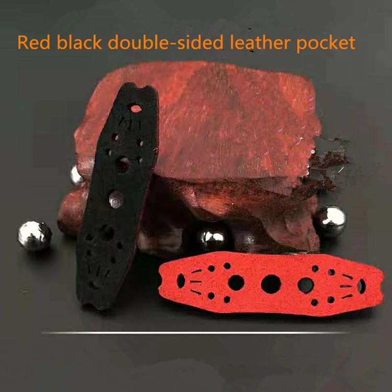 20pcs/lot2.0mm Thick Microfiber Leather Bag, New Red and Black Two-color Hunting Slingshot Leather Bag Bound Rubber Band Solid