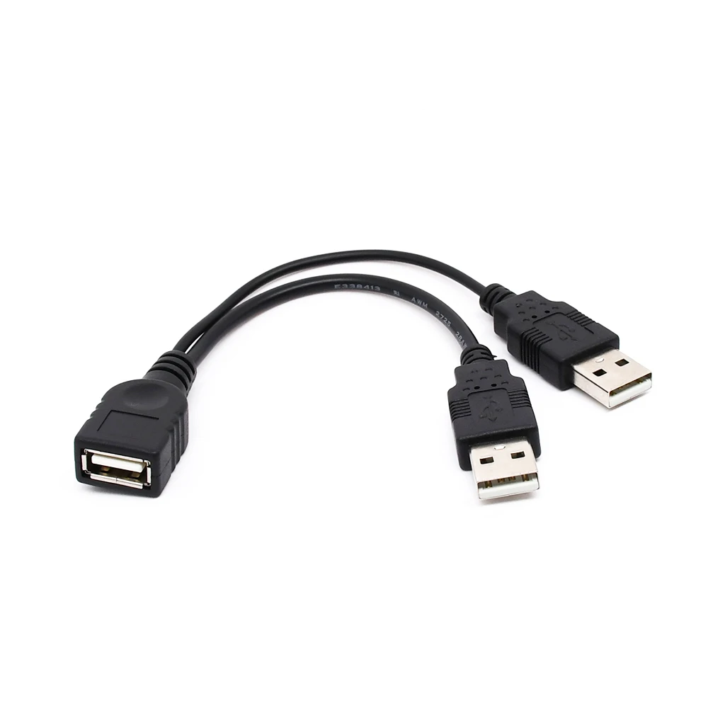 Cabo extensor usb 2.0 fêmea para macho duplo, extra alimentação de dados e de disco rígido ssd de 2.5 polegadas