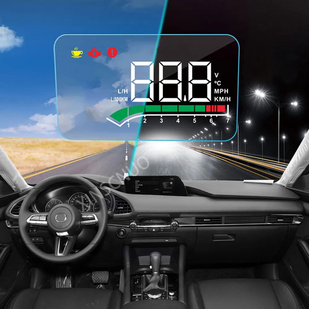 Car HUD Head Up Display For Mazda 3 For Mazda3 Axela 2014-2018 2019 2020 OBD Speedometer Projector Airborne computer