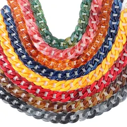 FishSheep 26 Colors Boho Acrylic Chain Choker Collar Necklace For Women Men Rock Punk Chunky Curb Thick Chain Necklaces Jewelry