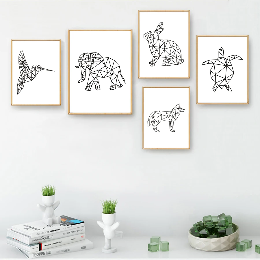 Abstract Geometry Art Picture for Living Room Decor Nordic Minimalist Animals Posters and Prints Modern Canvas Painting Wall Art