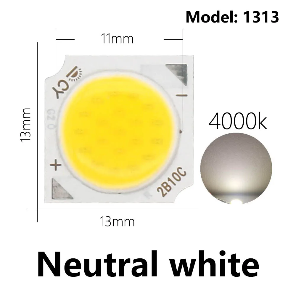 Perles de lumière LED COB 3W/5W/7W/10W, puce Source 13mm pour ampoule LED, projecteur, lampe Diode, 10 pièces