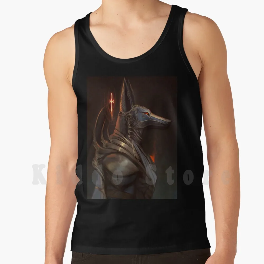 Anubis Tank Tops Vest 100% Cotton Anubis Egypt Pharaoh God Fantasy