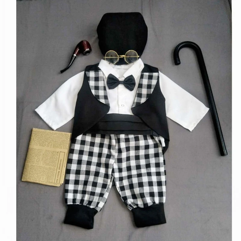 Infant Baby Boys Baby Girls Photography Props Toddler Clothes Baby Girls Cosplay Grandma Costume Newborn Photo Shooting Outfits