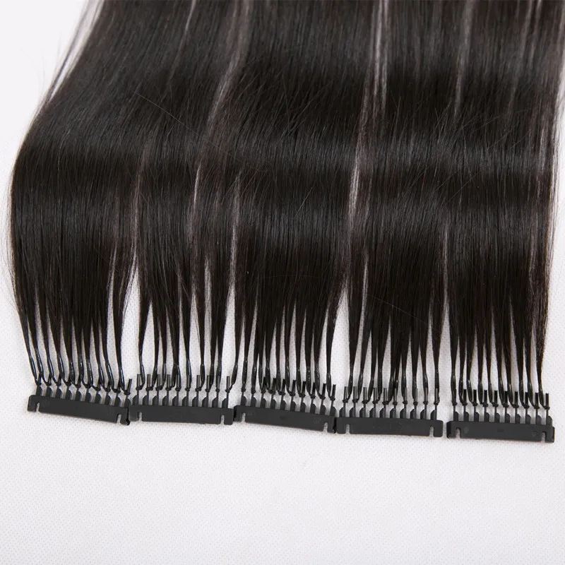 50 gram10pz/set 40-60cm 6D estensione dei capelli capelli umani 100 filo nero naturale 6D-1estensione dei capelli umani capelli vergini 6D capelli