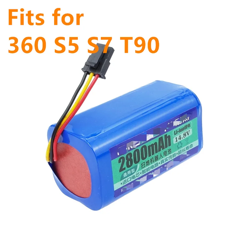 

2800mah Robot Vacuum Cleaner Battery Pack for 360 S5 S7 T90 Robotic Vacuum Cleaner Spare Parts Accessories Replacement Batteries