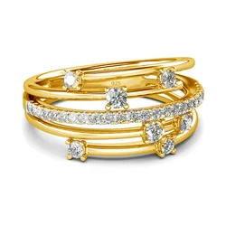 Szjinao Top Quality 7 Small Stone Moissanite Ring 925 Sterling Silver Woman Wedding Party Gold Plated Jewelry 2022 Luxury Brands