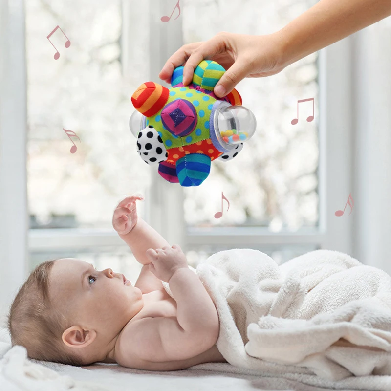 Chocalho do bebê brinquedos bola brinquedo do bebê para recém-nascido 0-12 meses animais de pelúcia tecido chocalhos bebê handbell brinquedo sensorial educacional presente
