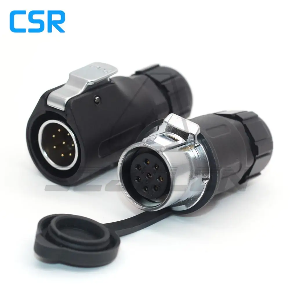 XHP20 , Waterproof Connector 8 Pin Outdoor LED Power Cable Connector Male Plug And Female Socket Docking Connector IP67