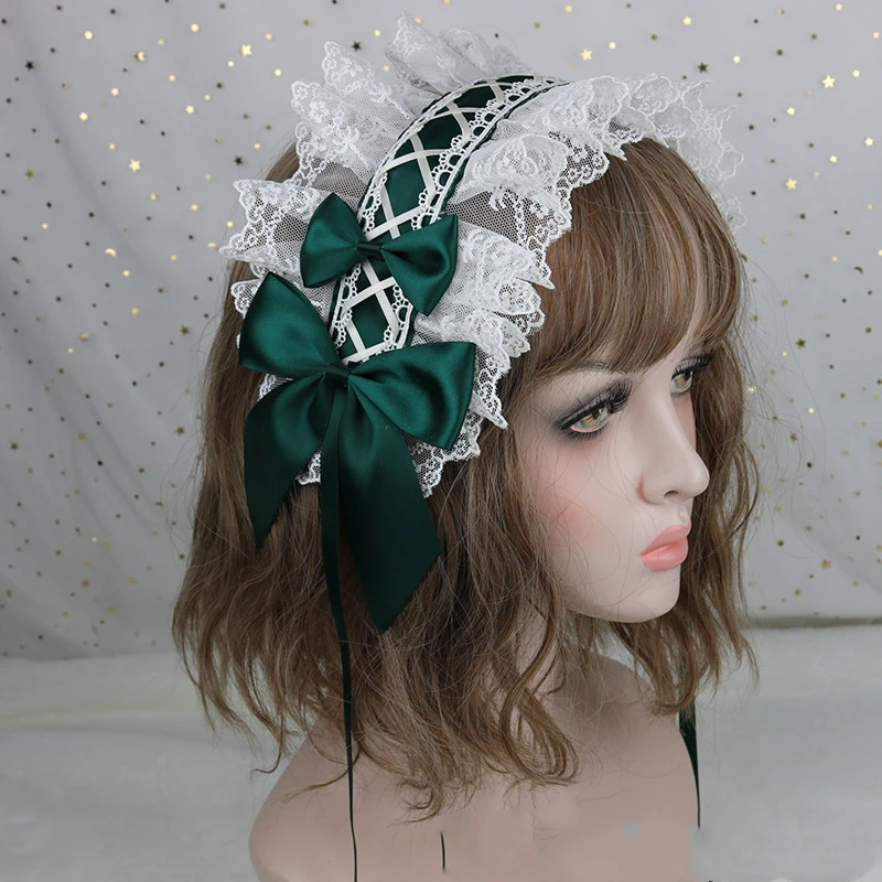 Lovely Sweet Hair Hoop Anime Maid Cosplay Kawaii Headband Lolita Lace Flower Headwear Hand Made Loli Accessory