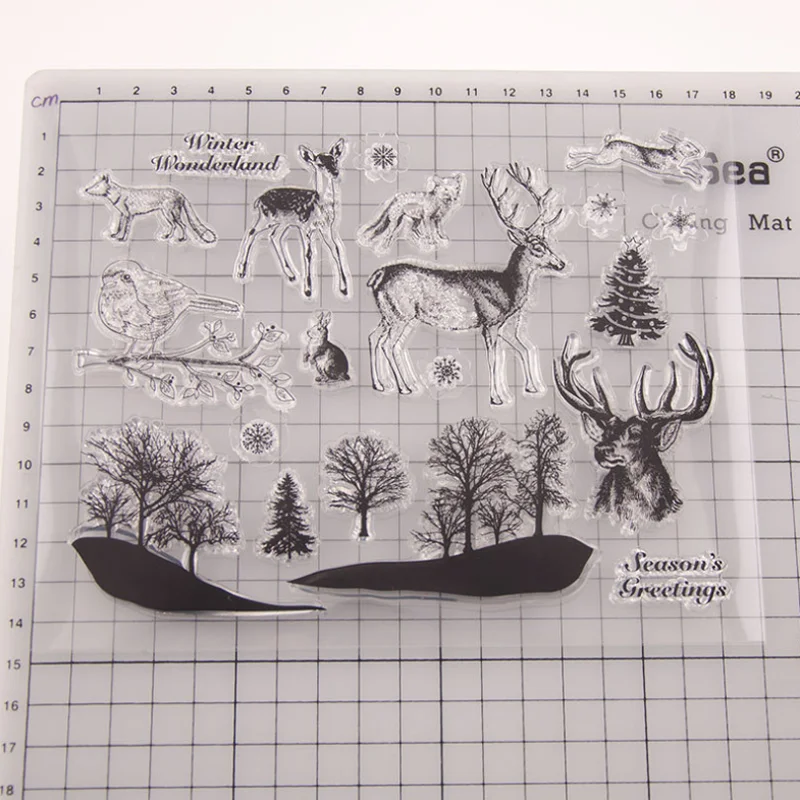 

Forest Animals Transparent Clear Silicone Stamp Seal DIY Scrapbook Rubber Stencil Embossing Diary Decor Office School Supplies