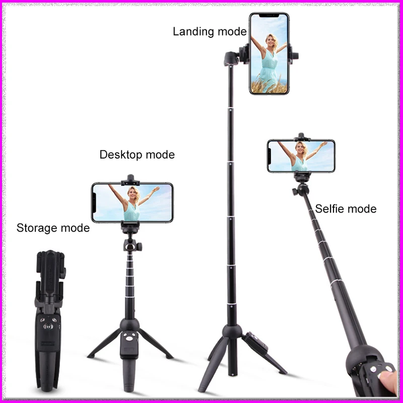 

Wireless Selfie Stick Tripod Monopod with Bluetooth Remote Shutter Universal for iPhone Huawei Smartphones