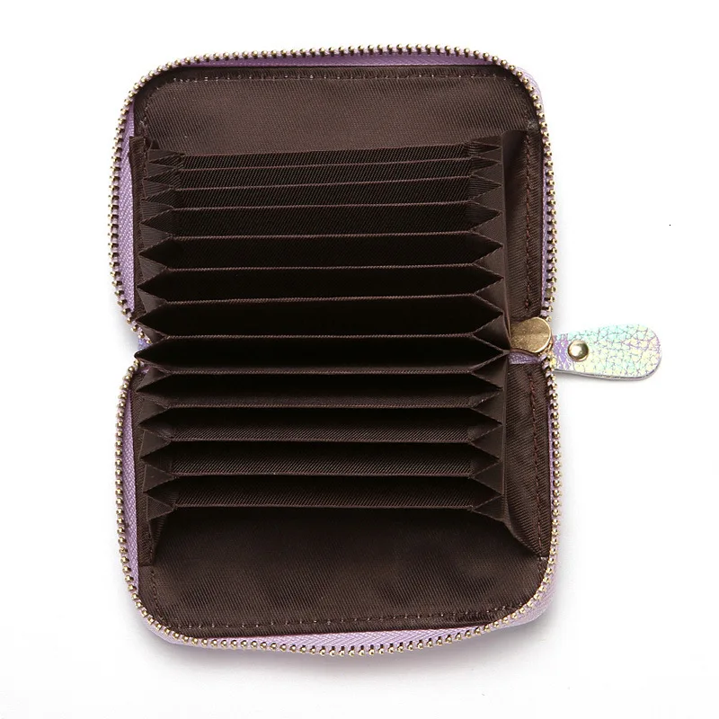 RFID Protection PU Leather Zipper Coin Purse And Wallet Women Female Fashion Plastic Credit Bank ID Card Case Holder Small  Bag image 3