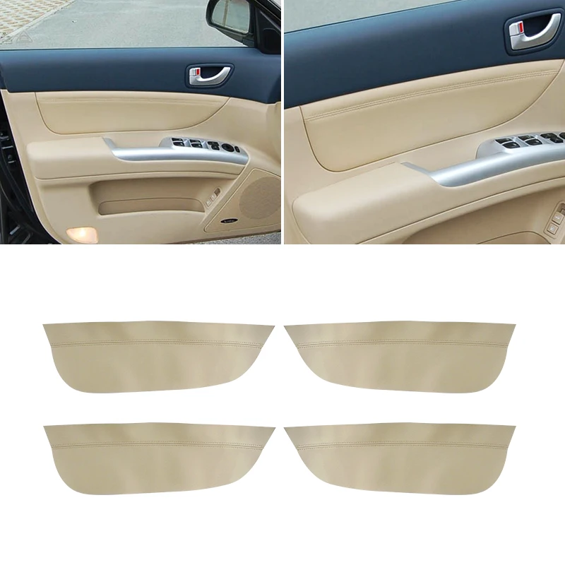 4pcs For Hyundai Sonata 2005 2006 2007 2008 Microfiber Leather Car Interior Door Armrest Panel Cover Trim only 4 doors