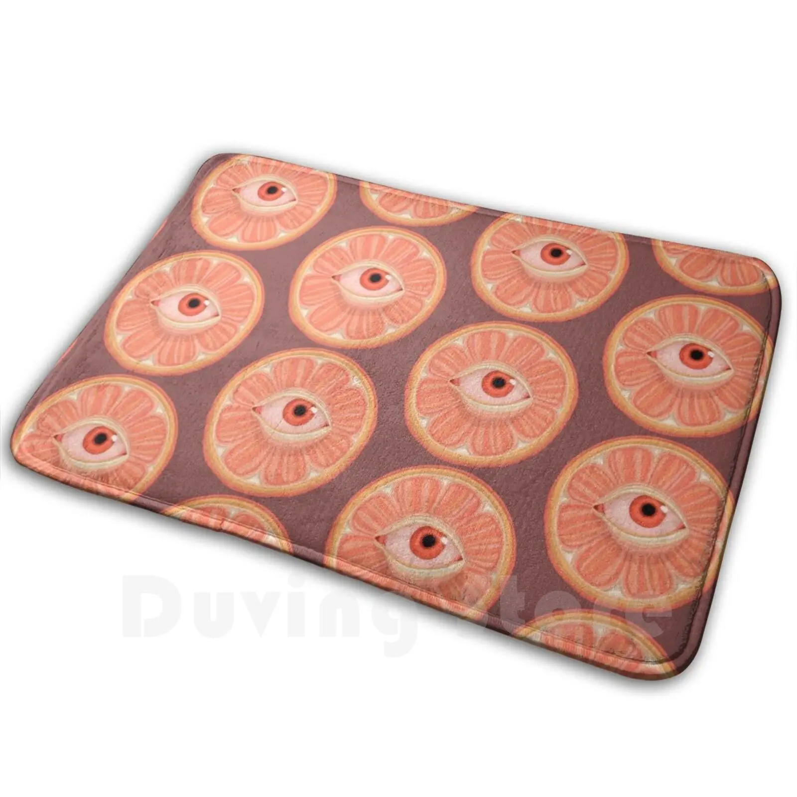 Seeing Orange Soft Non-Slip Mat Rug Carpet Cushion Preterthings Orange Citrus Orange Juice Orangejuice Eye Bloodshot