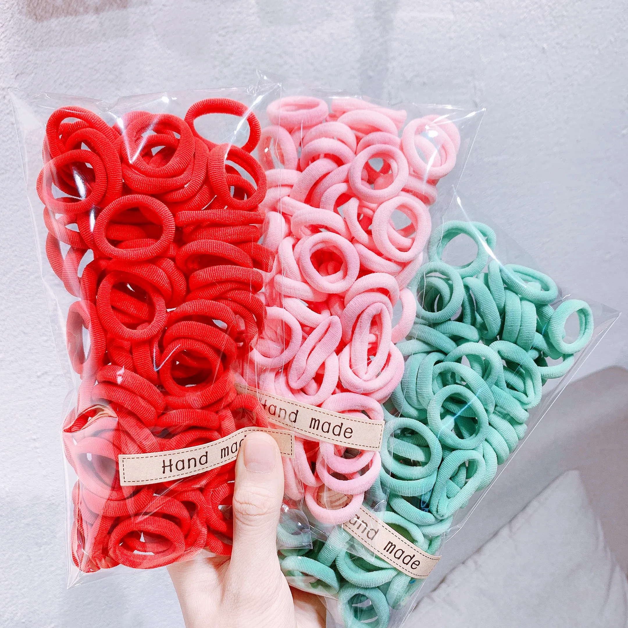 25/50/100PCS 4.5/4/2.5CM Hair Scrunchy For Women Hair Bands Elastic Seamless Link Rope Soft Colorful Rubber Band  Hairwear