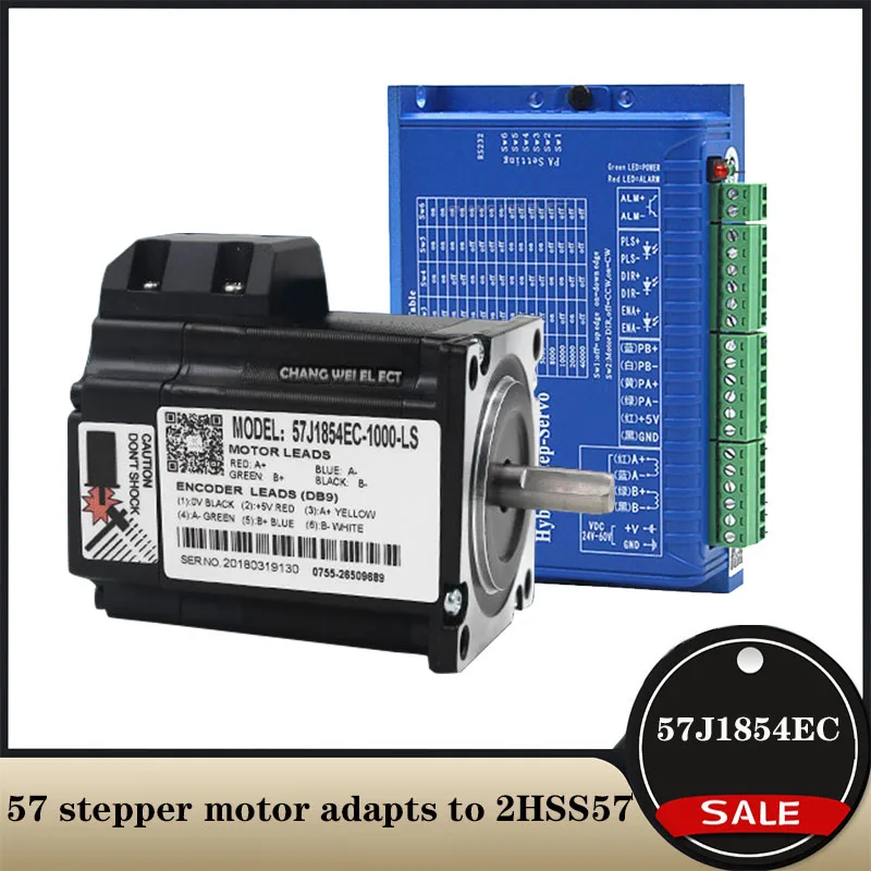 Jmc57 Closed Loop Stepper Motor Driver Cnc Kit 1.2nm 57j1854ec-1000-ls-6.35 Stepper Motor Adapted To 2hss57 Driver