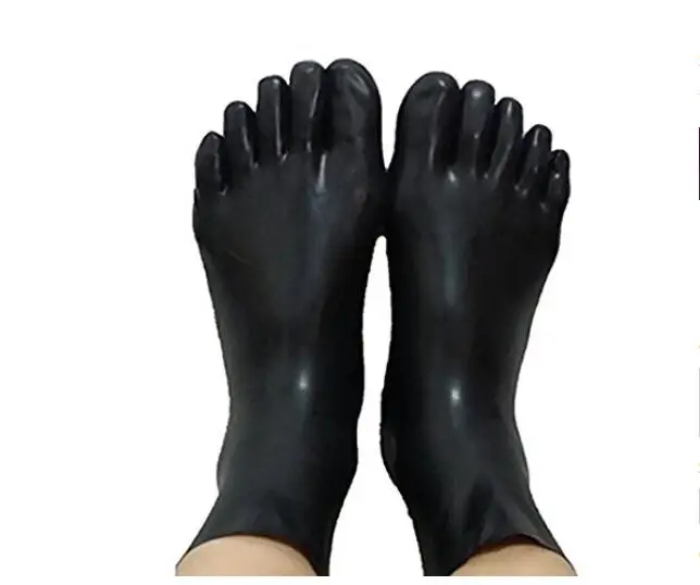 Mould Made Unisex Short Latex Fetish 5 Toes Sock Skin Tight Seamless Gummi Rubber Costumes