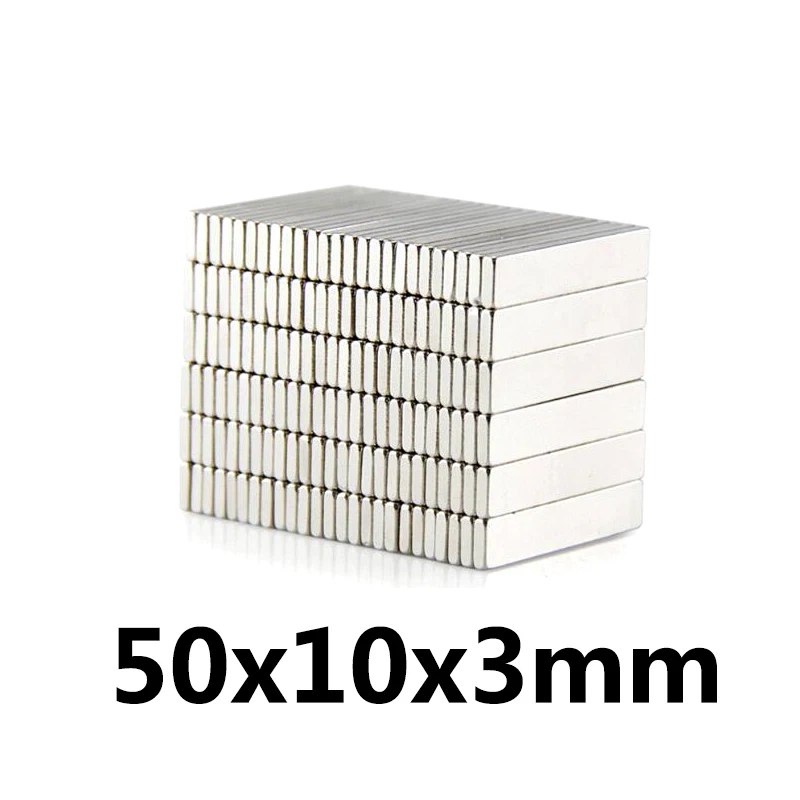 5~100PCS 50x10x3 mm Powerful N35 Magnets NdFeB Long Sheet Permanent Magnet 50x10x3mm Super Strong Neodymium Magnet 50*10*3mm