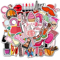 10/30/50PCS Cute Girls Woman Cosmetics Stickers DIY Motorcycle Travel Luggage Guitar Skateboard Waterproof Cool Decal Stickers