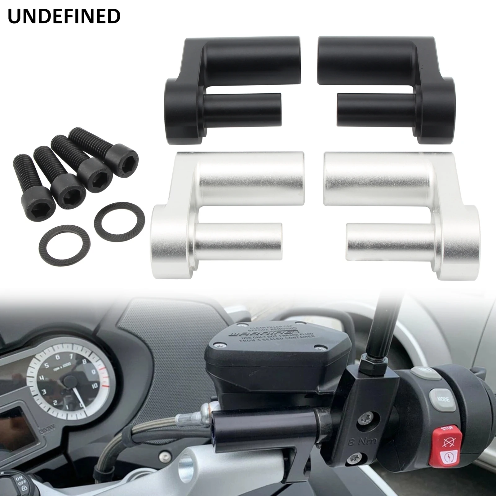 

Handlebar Riser Kits 1.625" Adjustable for BMW R1200RT R1200 RT R1250RT 2014-2020 Motorcycle Handle Bar Mount Extend Adapters