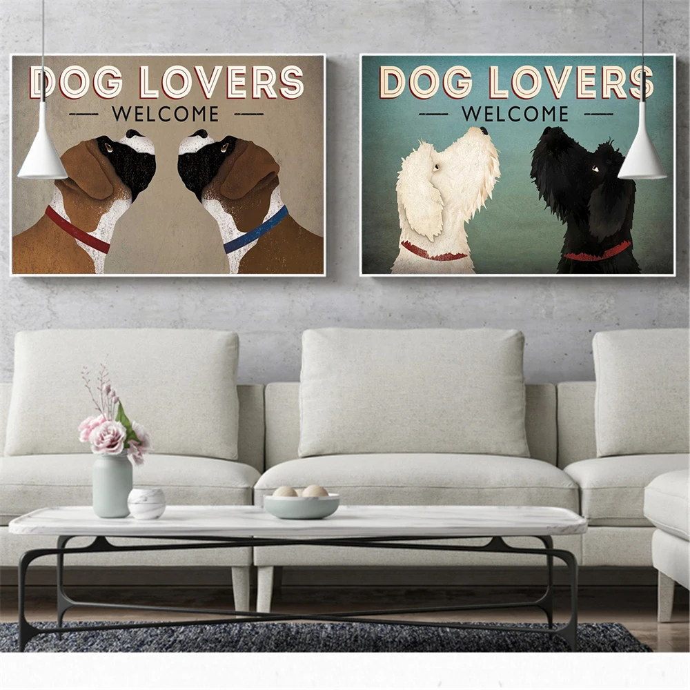 Dog Lover Beagle Dachshund Vintage Posters and Prints Wall Pictures for Living Room Home Decor Canvas Prints Wall Art Retro