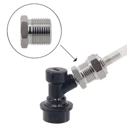 Female Flare(FFL) to Male Beer Thread Adapter Commercial Sanke to Homebrew Ball Lock Include Flare Washer and Tail Gasket