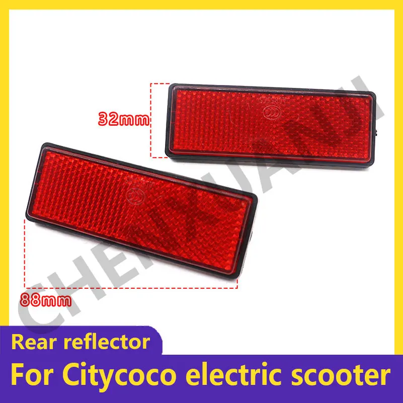 High Quality Reflectors Rectangular Safety Mark Signal Strip Rear Position for Citycoco Electric Bicycle Scooter