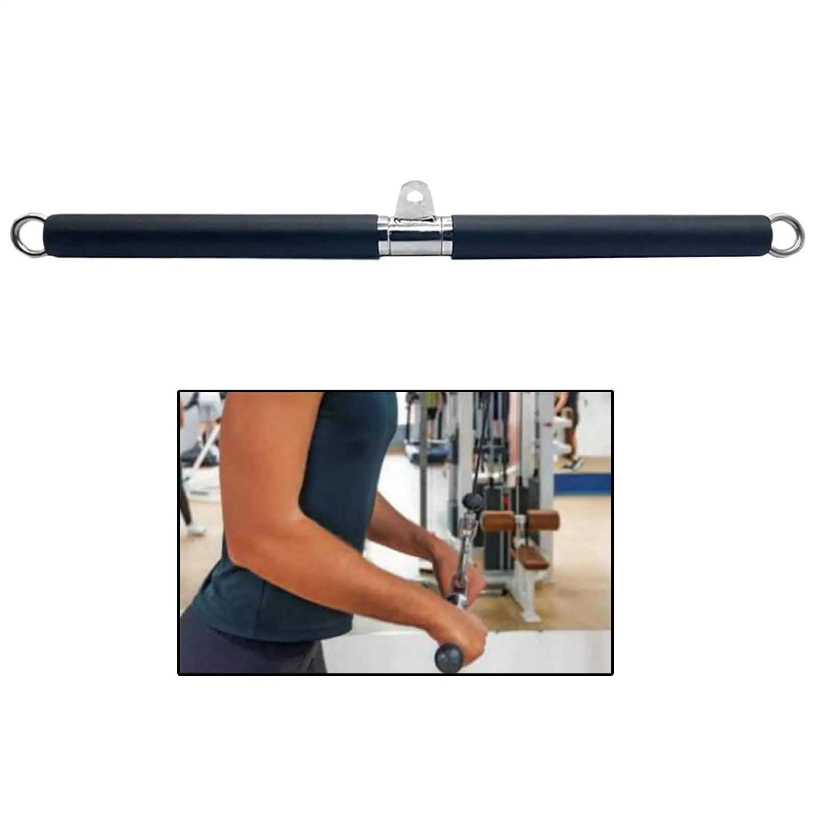 Fitness LAT Pulldown Bar LAT Bar Blaster Rope Non-Slip Handle Gym Cable Pull Down Bar for Gym Strength Workout Back Arm