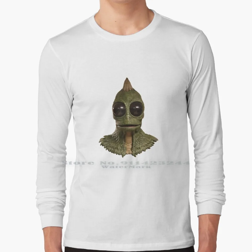 Land Of The Lost-Sleestak 100% Cotton Long Sleeve T Shirt Sleestak Head Land Of The Lost David Icke Pbs Reptoids Dinosaurs