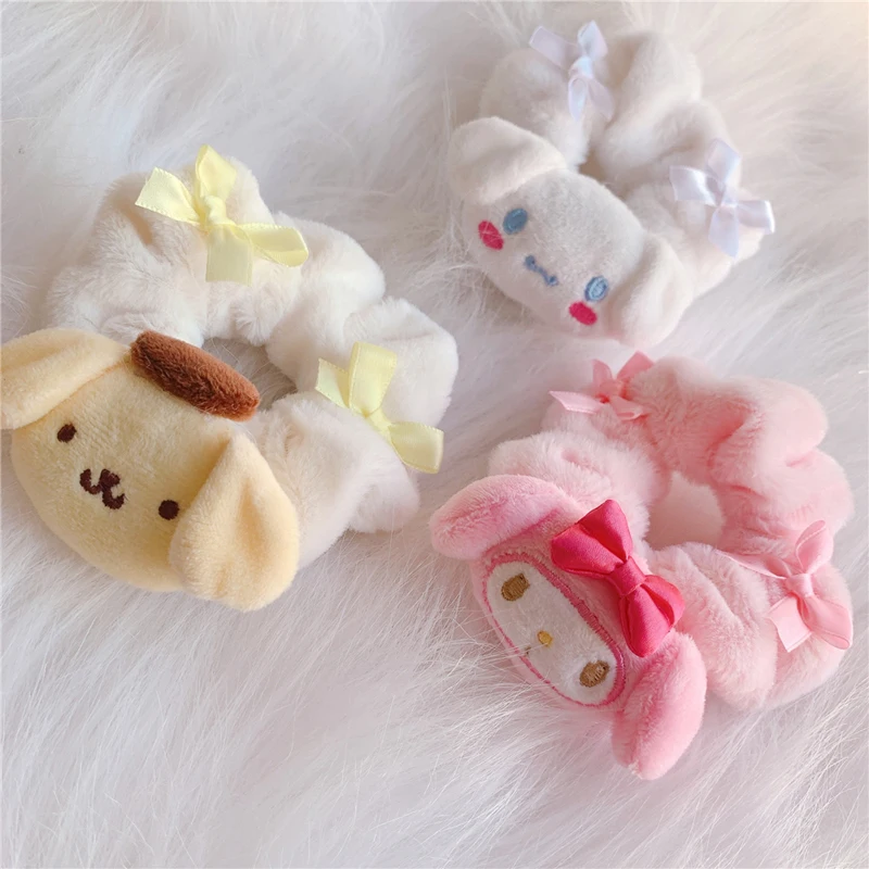 1 Pcs Cartoon Anime  Pudding Dog Plush Headband Elastic Hairband Hair Rope Girls Women Plush Toys Gifts