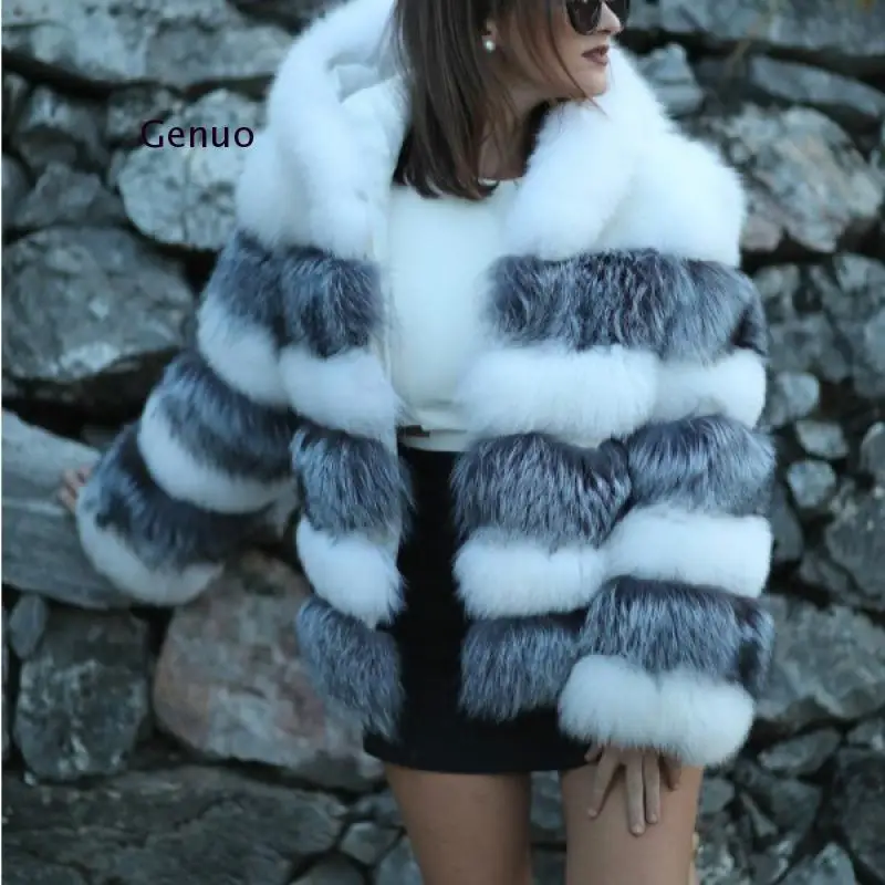 

Fur Coat Faux Fox Fashion Women Christmas Birthday Night Club Party Winter Warm Coat Elegant Luxury Winter Jacket Femme