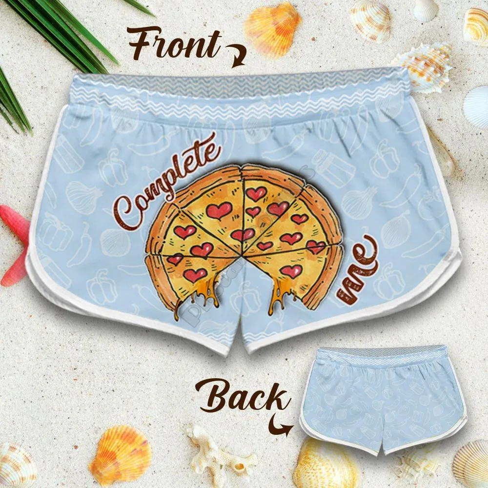 Couple Matching Pizza Piece Shorts 3d Shorts women for men Elastic Waist Shorts Summer Couple Beach Shorts 02