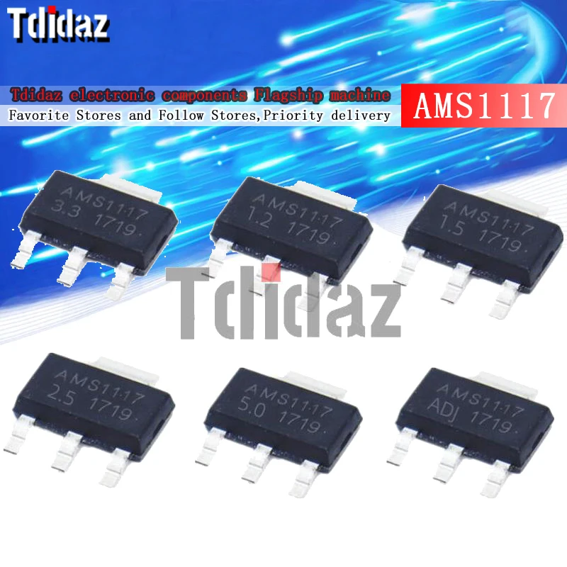 20PCS AMS1117 AMS1117-ADJ AMS1117-1.8 AMS1117-1.2 AMS1117-5.0 AMS1117-2.5 AMS1117-3.3 AMS1117-1.5 new and original IC Chipset