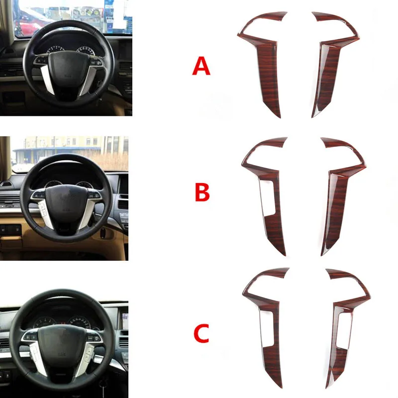 For Honda Accord 8th 2008-2012 Steering Wheel Decoration Bezel Cover Trim Stickers Car Mouldings Styling ABS Accessories