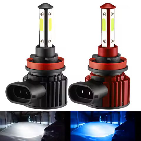 4 Sides 10000LM H8 H11 Fog lights h7 LED Lamp Car headlights HB3 9005 HB4 9006 Auto 12V 6500K White 8000K ice blue Super bright